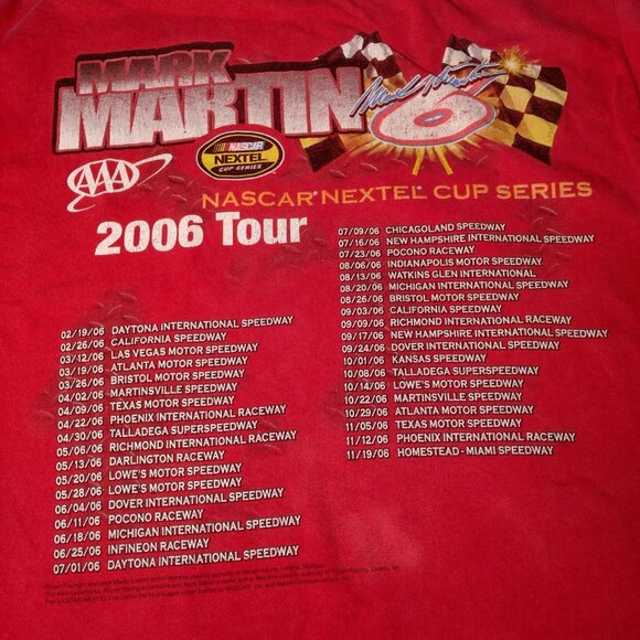 NASCAR Nextel Cup Series Mark Martin Shirt Medium Red 2006 AAA Racing Race - Picture 4 of 12